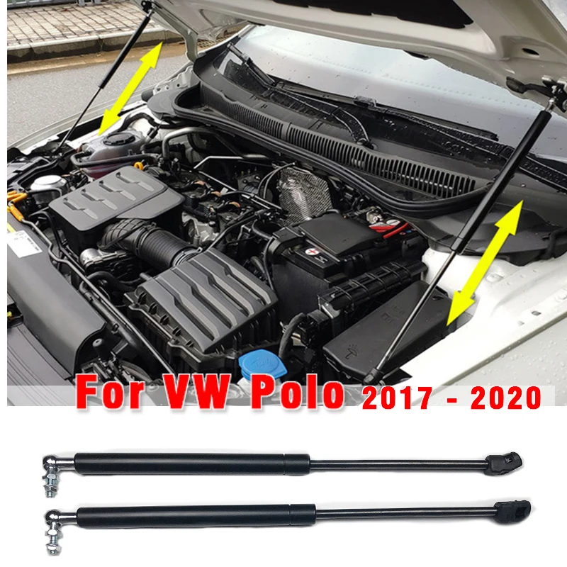 For VW Polo 2017 - 2020 AW MK6 2Pcs Car Front Engine Cover Bonnet Hood Shock Lift Struts Bar Support Rod Arm Gas Spring