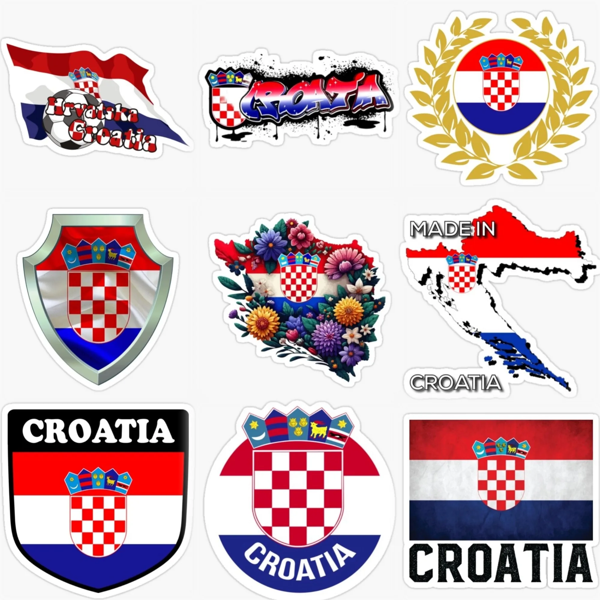 

Croatia HR Flag Map National Emblem Creative Sticker for Decorate Car Van Bicycle Helmet Window Table Fridge Decal Accessories