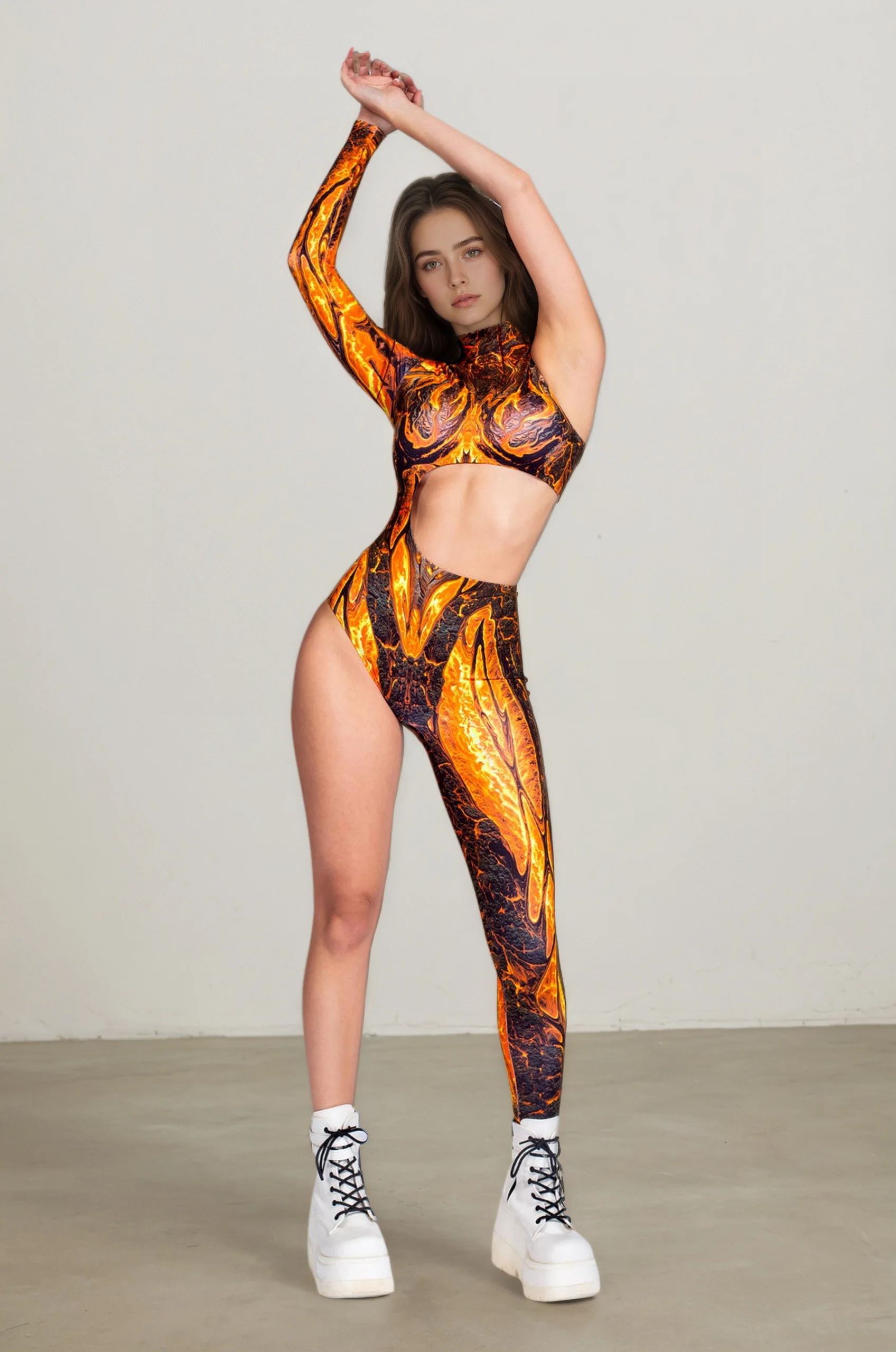 Damen Asymmetrischer Urlaubs-Bodysuit, Sexy Cosplay-Party-Jumpsuit, Modischer Bunter Halloween-Auftritts- und Aerial-Yoga-Anzug – Detail 16