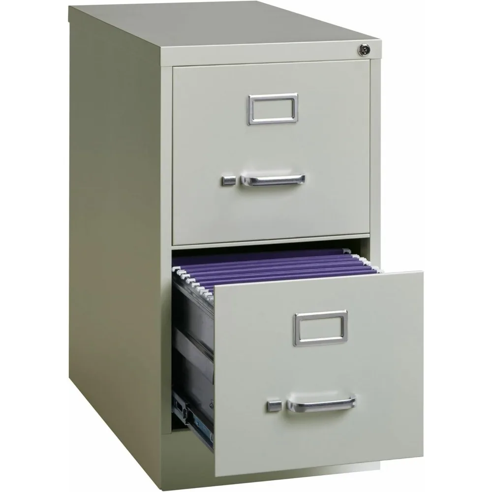 Fortress abschließbarer Aktenschrank aus Metall, 2 Schubladen, 25" x 15" x 28,4", Hellgrau