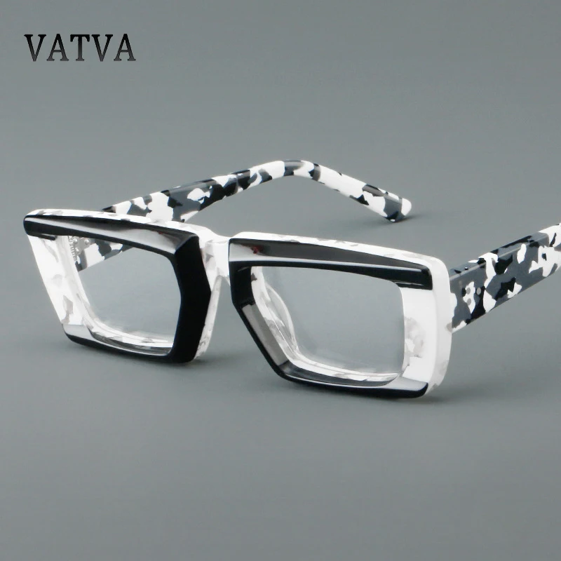 

Retro Rectangle Acetate Glasses Frame Men's Fashion Designer Brand Eyeglass Myopia Reading Women's Anti Blue Lighting Eyeglasses