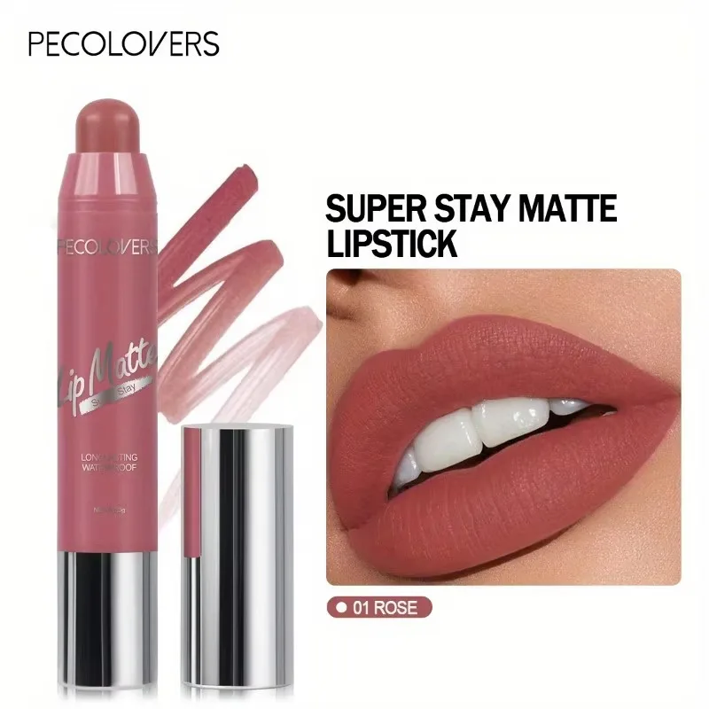กันน้ํากํามะหยี่ลิปสติก Lasting Nude Matte ลิปสติก Non-stick เซ็กซี่ Lip Balm ดินสอผู้หญิงเครื่องสําอางค์แต่งหน้า
