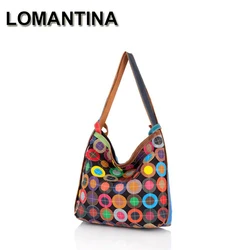 LOMANTINA Women's Hobo Bag Designer Zipper Purses Colorful Handbags Lady Fashion Shoulder Bag Real Leather Casual Hobos