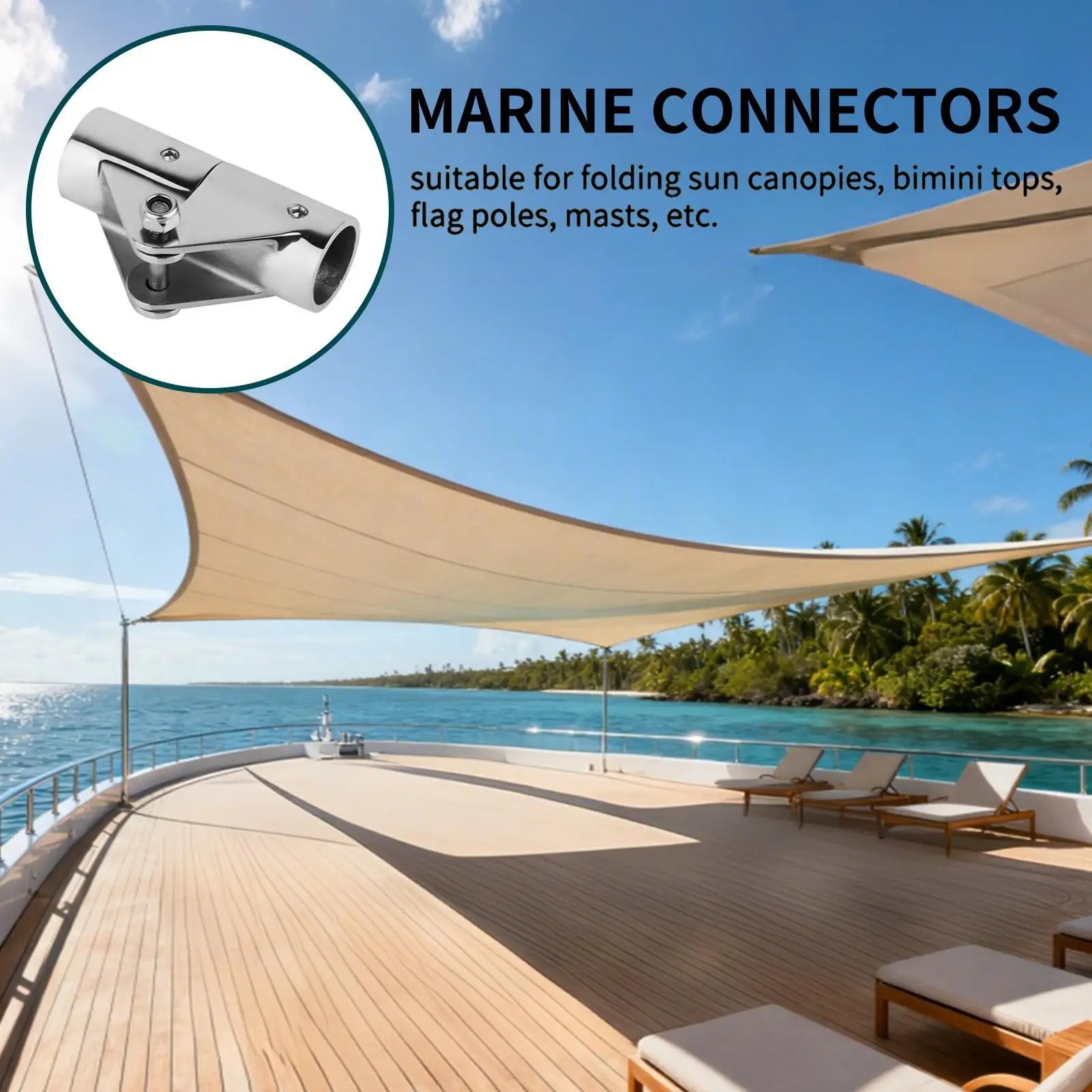 

Boat Rail Fittings Yacht Hardware Folding Swivel Coupling Folding Swivel Connector For Yacht Deck Shading Systems Marine