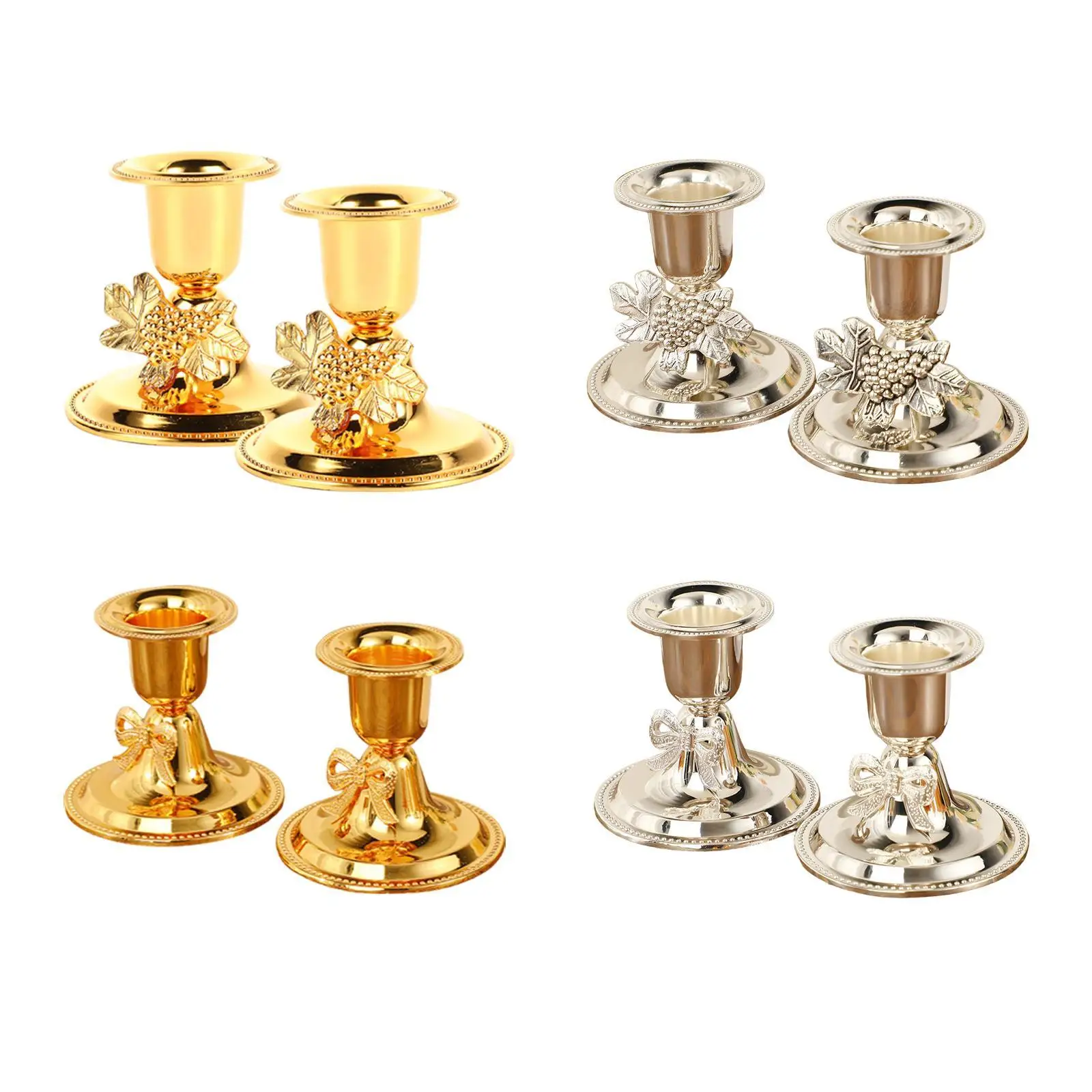 2 Pieces Candlestick Holder Decorative Elegant Candle Stand for Festival Holiday Halloween Wedding Reception Dining Table