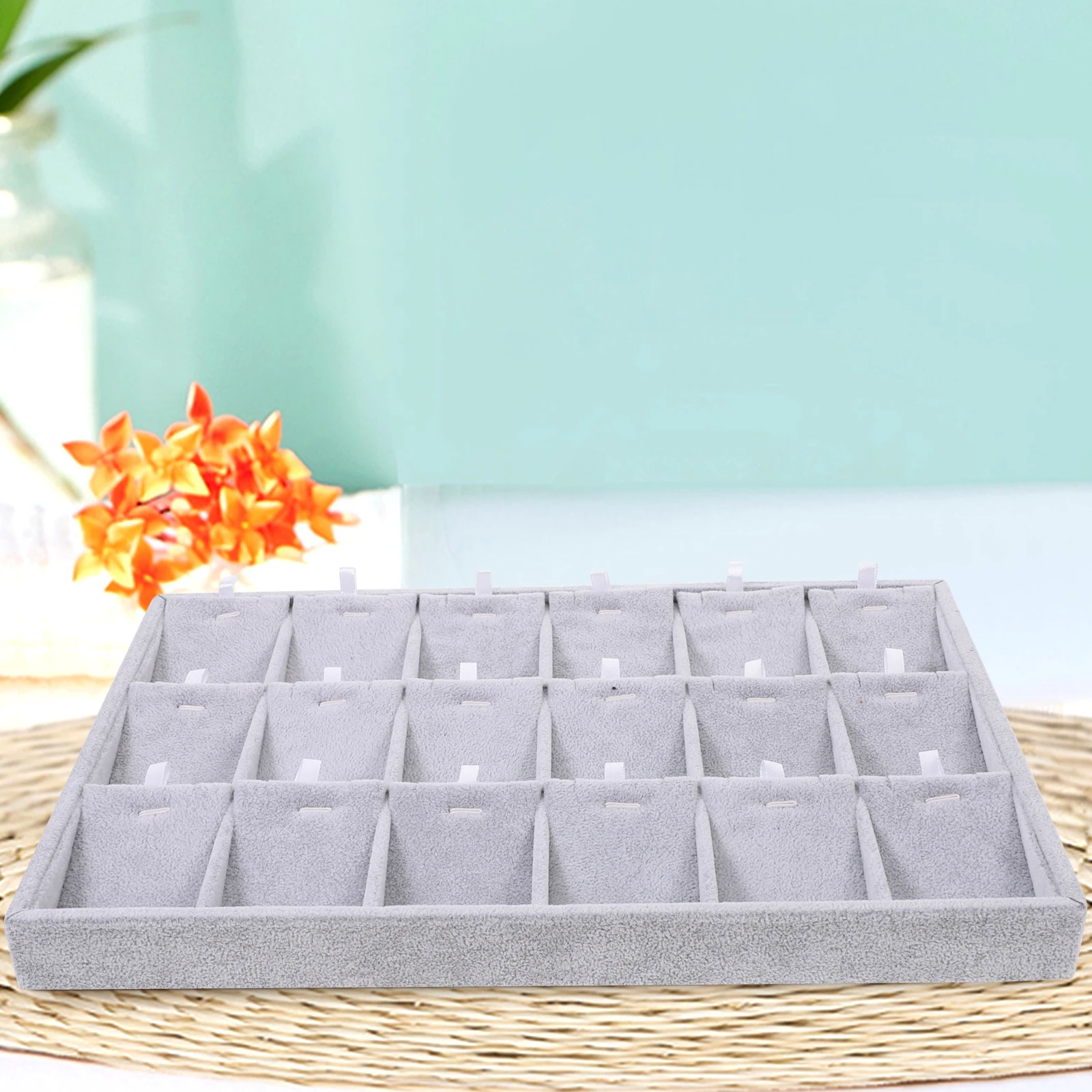 

Jewelry Storage Tray Organizer Multiple Grids For Rings Earrings Desktop Display Sundries Organizing Case Multi-Function Divider