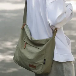 Grand Sac à Bandoulière en Toile pour Homme et Femme, Sacoche de Marque Japonaise pour Étudiant, 2024