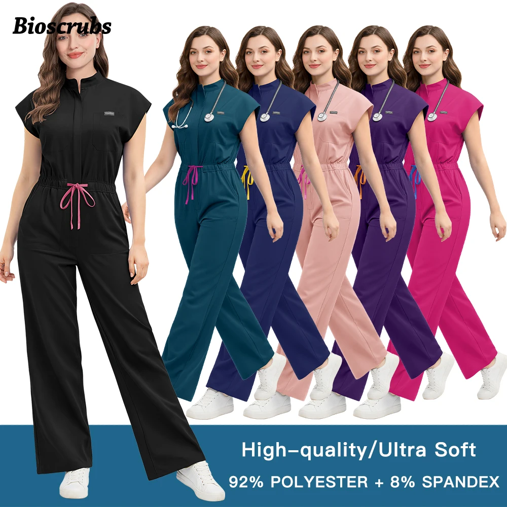 

New Fashion Beauty Clinic Salon Workwear Hospital Scrubs Overalls Woman Medical Uniforms Dentistry Nurse Jumpsuit Nurse Clothing
