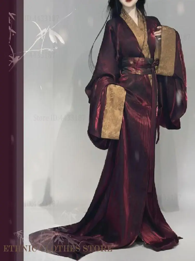 Warring States Robe Chinese Hanfu Suit Dress Women Carnival Cosplay Costume Outfit Fairy Style Big Sleeve Trailing Ancient Dress