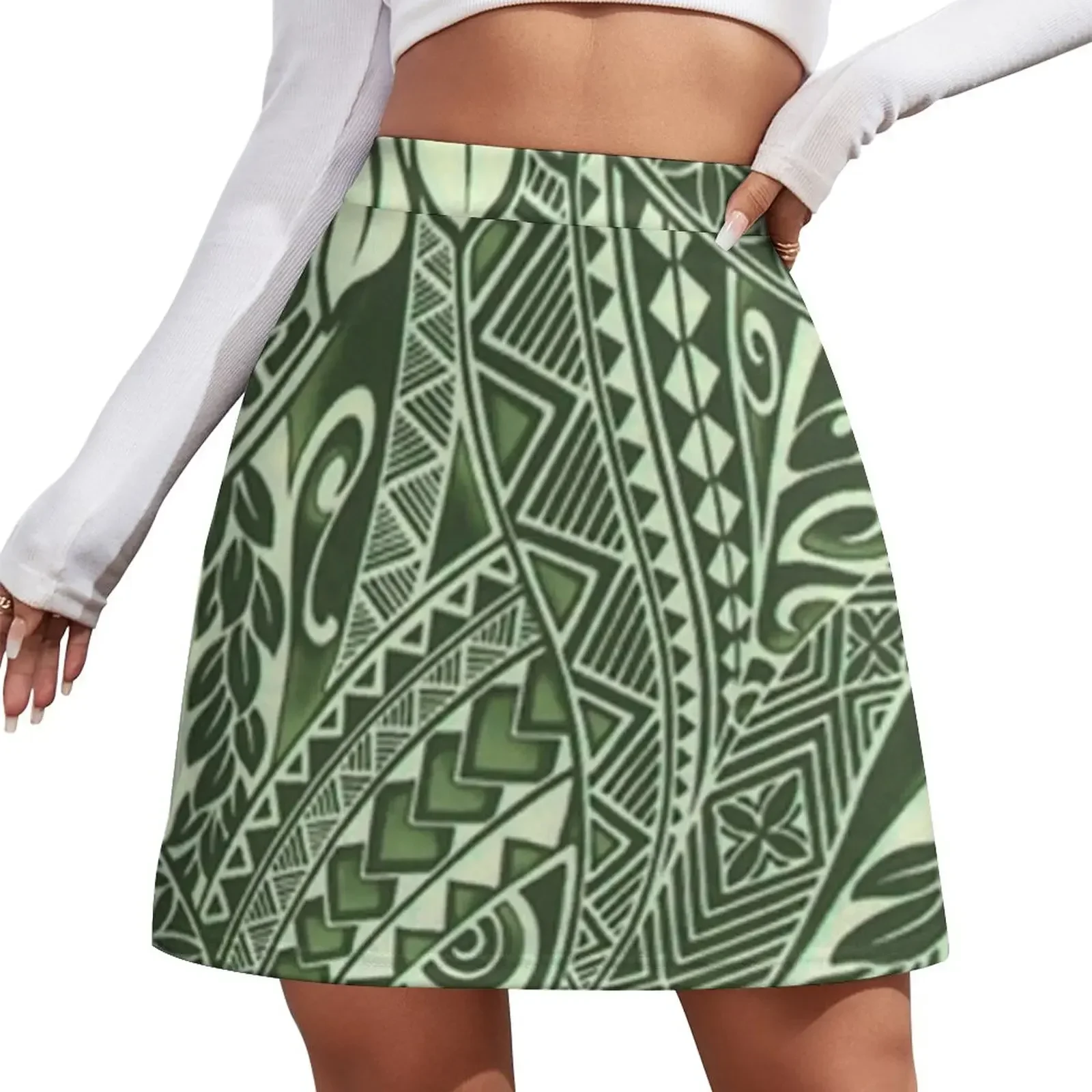 

Hawaiian Ornament - Green Mini Skirt outfit korean style Summer women's clothing womens clothing korean style clothes women 2024