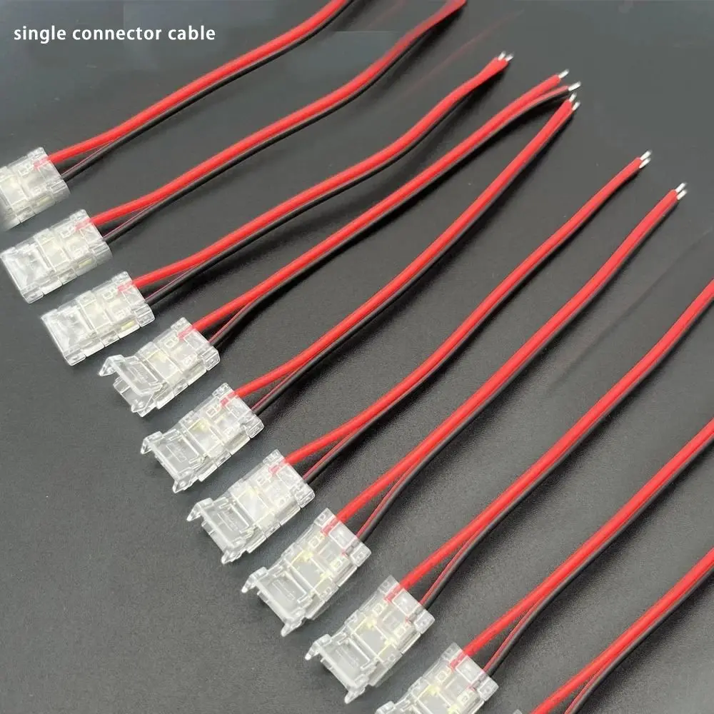 5Pcs/Set 2/3 Pin COB LED Wire Connector Strip to Wire Single Head Pin Connector 8/10mm Solderless LED Strip Connectors