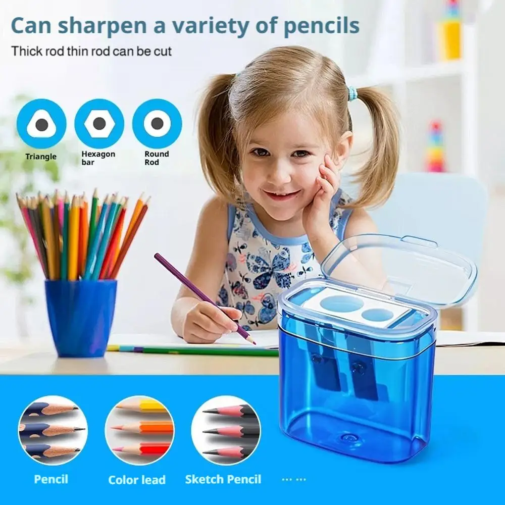 Handheld Pencil Sharpener Plastic Lid Pencil Sharpener Compact Pencil Sharpener Vibrant For Students Home Backpack S7H6