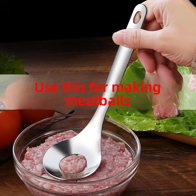 Stainless Steel Meatball Maker Home Use Kitchen Tool for Making Meatballs And Shrimp Paste Scoop Spoon round Shape Mold