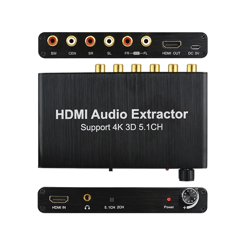 5.1CH 4K 3D HDMI-compatible Audio Extractor Decode Coaxial To RCA