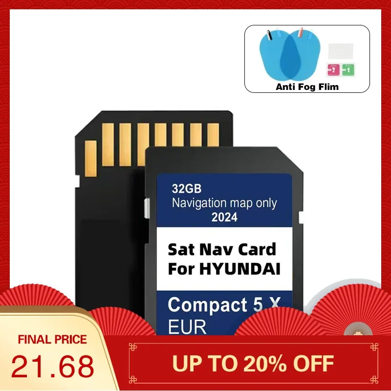 

32GB SD Card Maps Europe Turkey for Hyundai Compact 5.X i10/i20/i30/i40/Kona/Santa/Tucson Car Sat Nav Navigation GEN5 GPS 2024