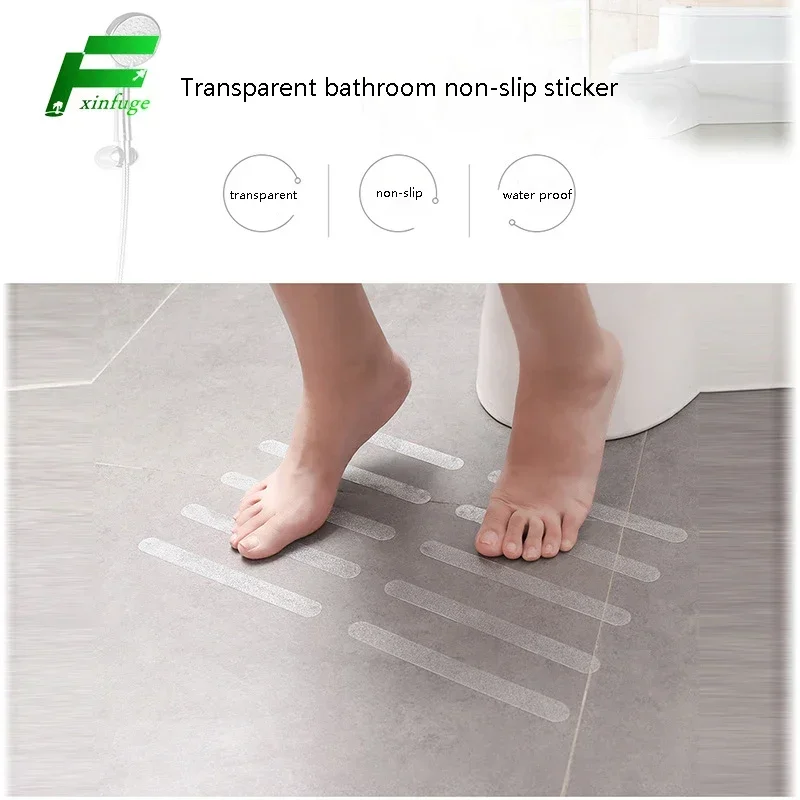 12pcs Anti Slip Strips Transparent Shower Stickers Bath Safety Strips Non Slip Strips for Bathtubs Showers Stairs Floors