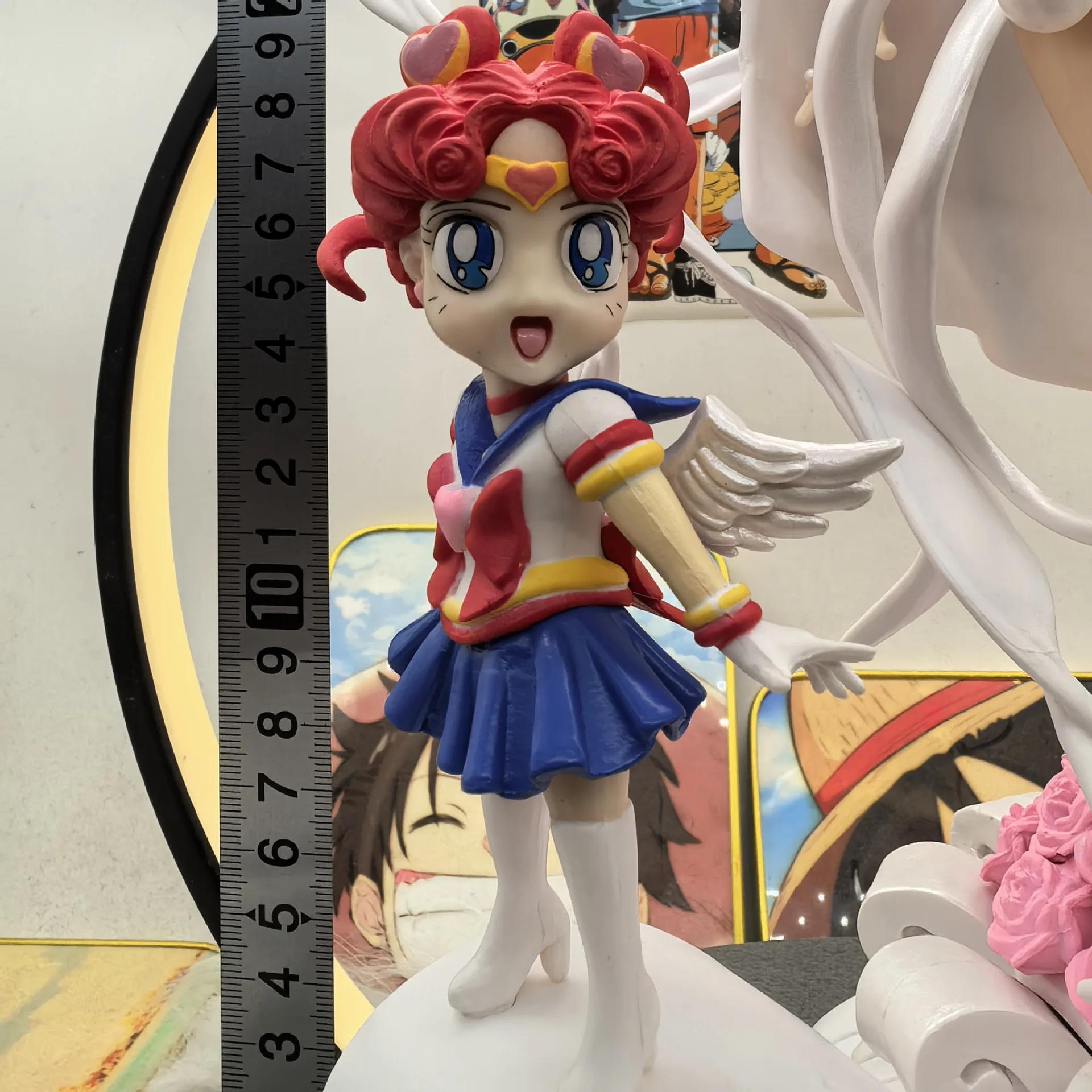 37cm Sailor Moon Anime Figure GK Tsukino Usagi ChibiChibi Sailor Cosmos Statue Pvc Action Figurine Collectible Model Toy Gift view 6