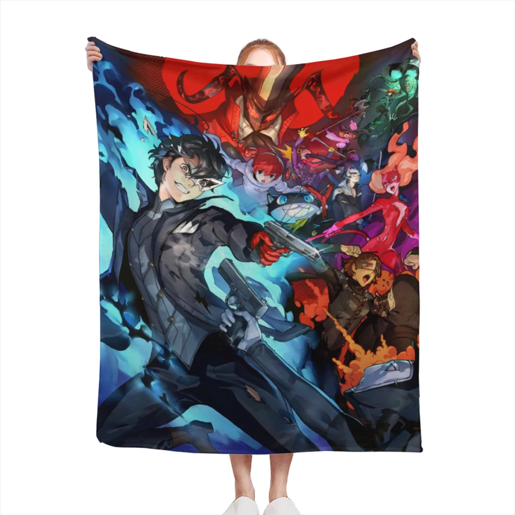 Persona 5 Blanket Sofa Bedroom Bed Home Office Nap Blanket Car Travel Picnic Blankets Gift