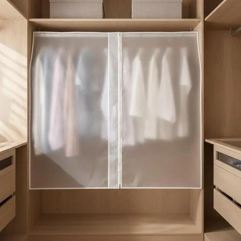 Clothes Dust Cover Translucent Dress Clothes Garment Dust Cover Hanging Organizer Waterproof Dustproof Clothes Storage