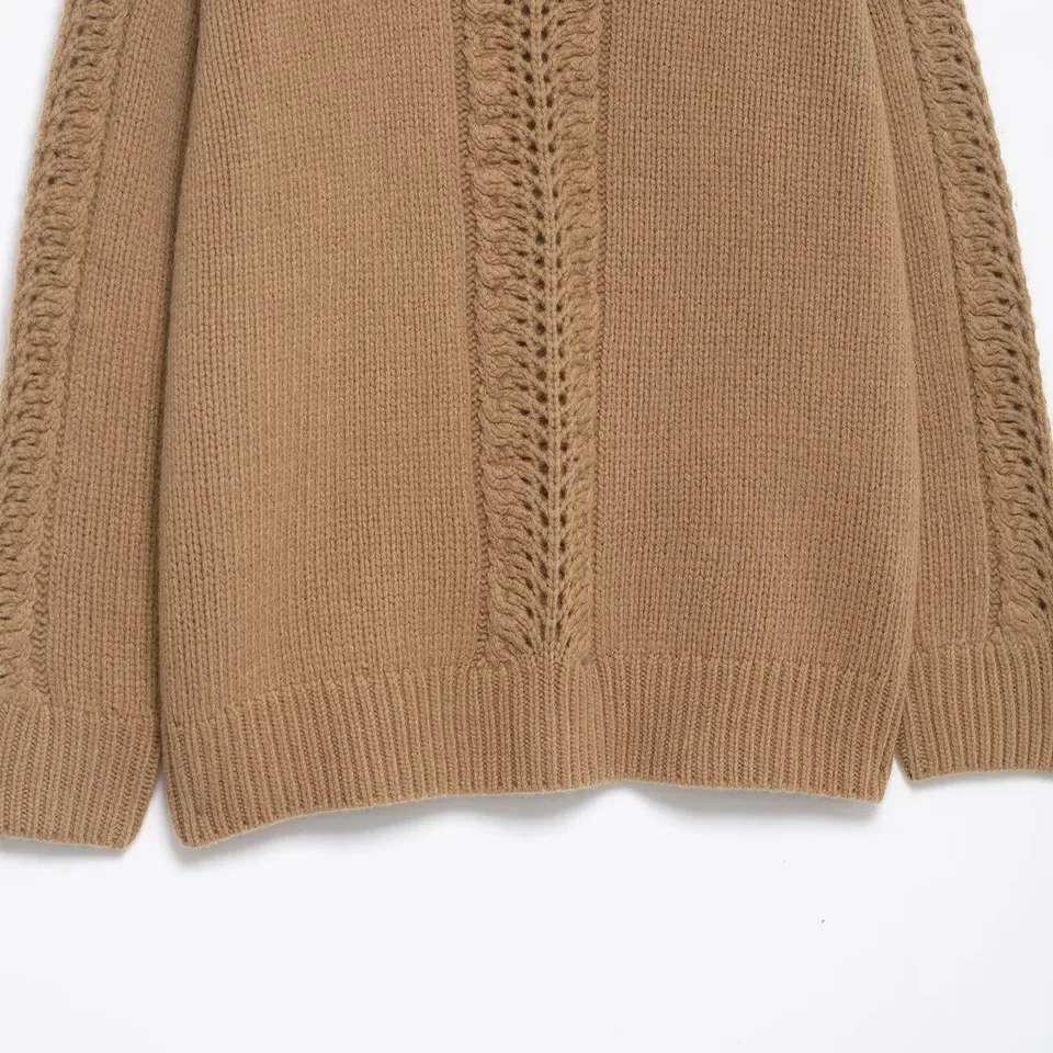 2026 New Fashion Elegant Desin High Neck Pullover Loose Womens Top Khaki Multi Color Multi Size Available