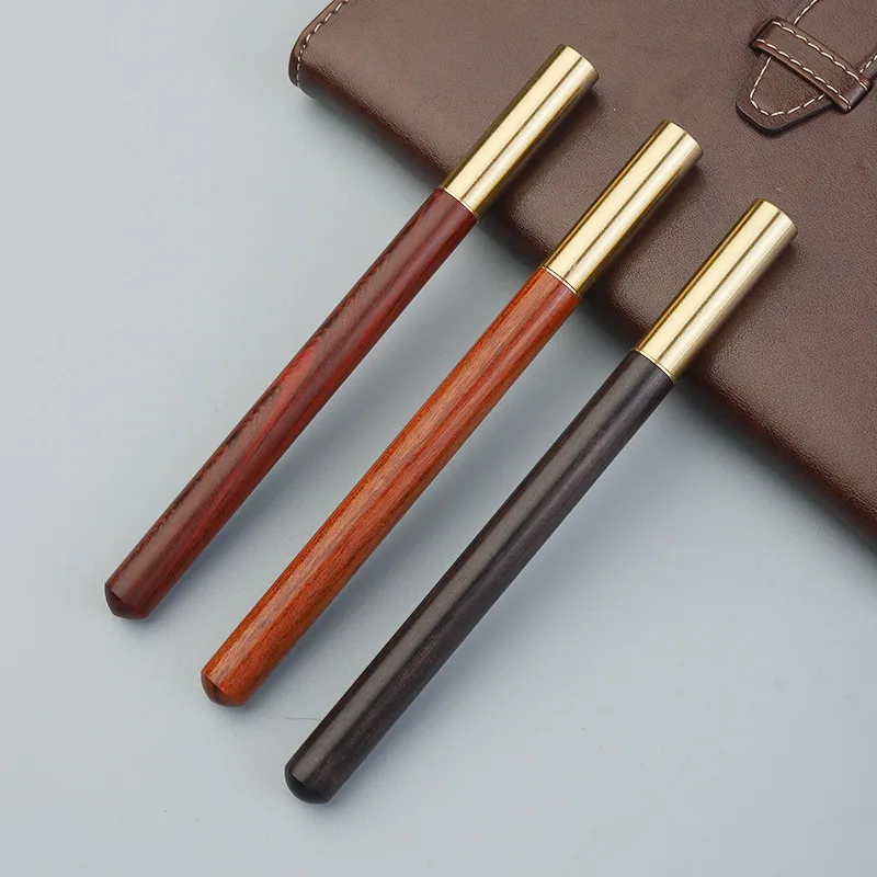 

Sandalwood Wooden Fountain Pens Retro Simple Calligraphy Pens Office Students Writing Stationery School Office Supplies
