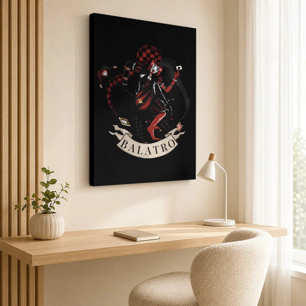 Balatro Jester In Checkered Outfit Canvas Poster Personalized Photo Gothic Illustration Wall Art For Home Office Birthday Gift