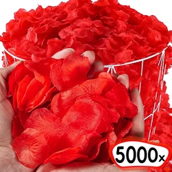Pétalos de rosa artificiales de colores para fiesta de boda romántica, flores de seda de simulación, suministros de decoración de pétalos de rosas, 100-5000 piezas
