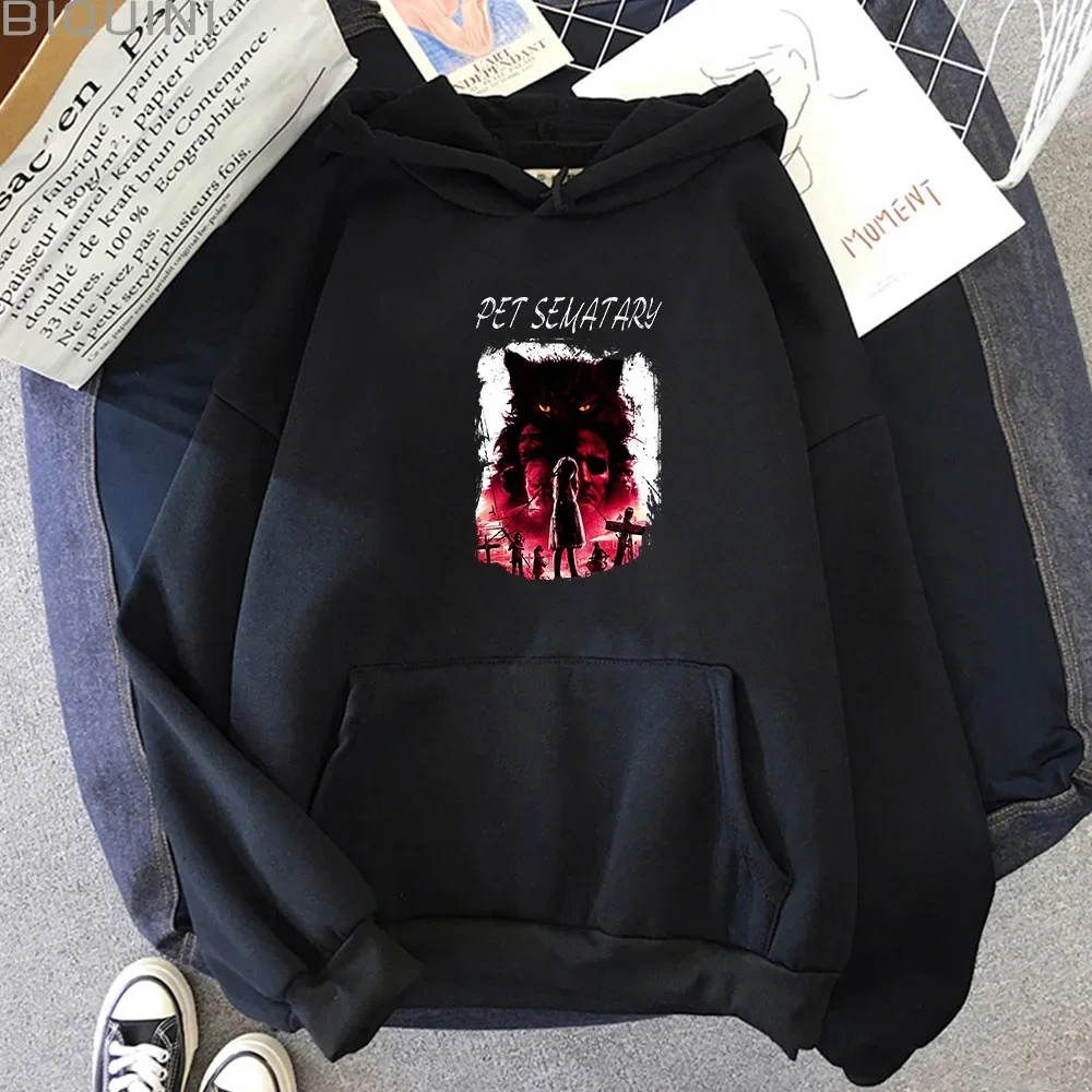 Pet Sematary Stephen King Anime Simple Printing Clothes Men Street Funko Pop Sweatshirts Fleece Pullovers Y2k Graphic Sportwear