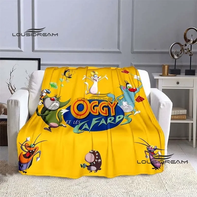 Oggy et les cafards Cute Blanket Classic Cartoon Throw Blanket Birthday Christmas Gift Bedroom Sofa Travel Camping Warm Blanket