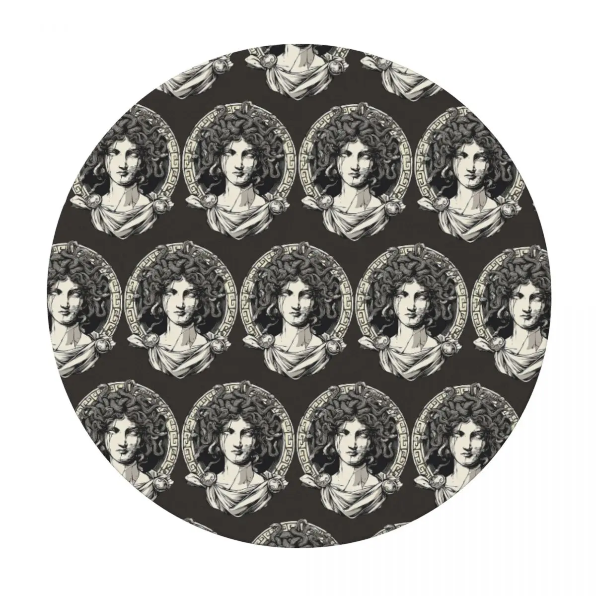 Ancient Greece Medusa Gorgon Waterproof Round Tablecloth Oilproof Table Cloth for Kitchen Events Dining Table Cover