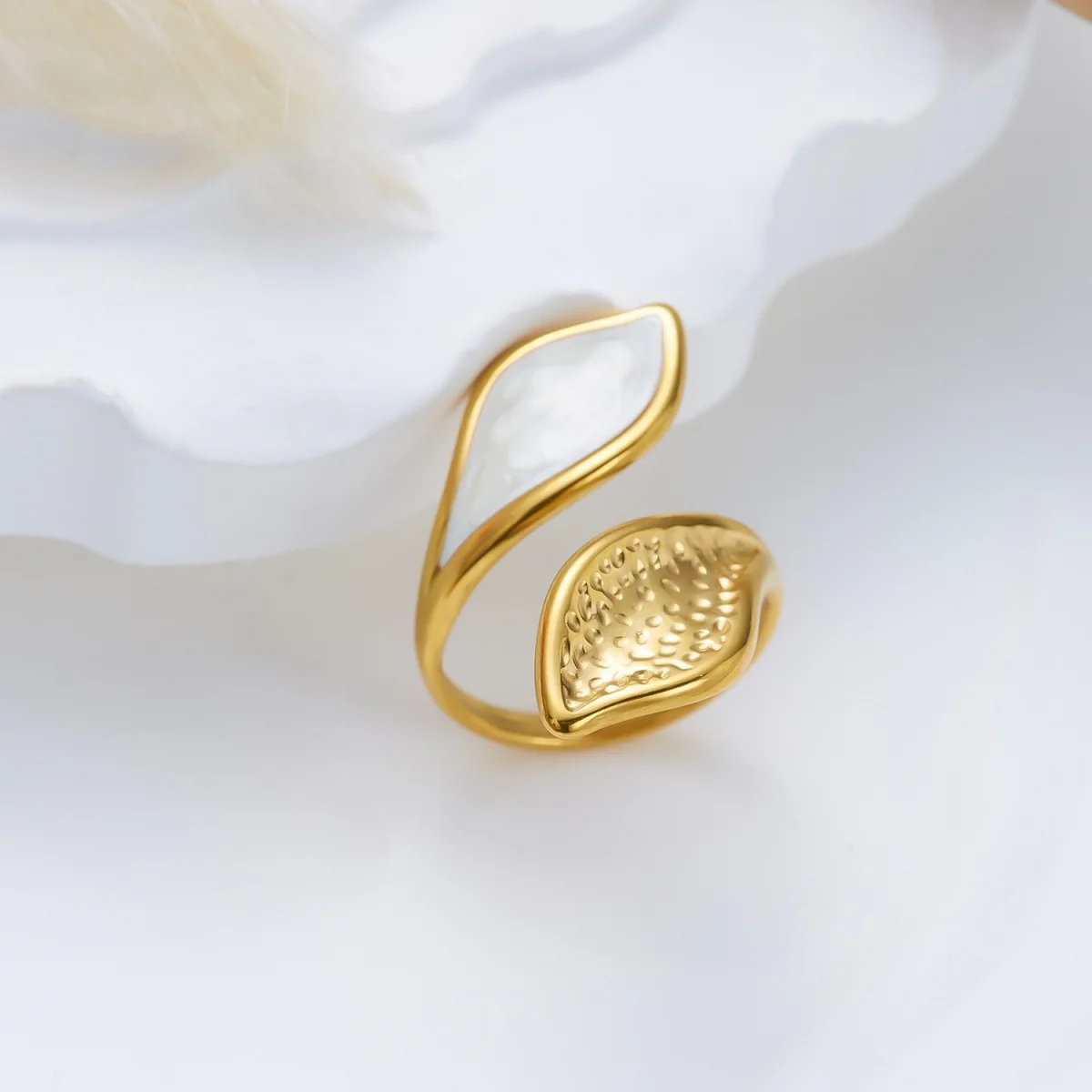 Edelstahl-Emaille-Spiral-Geometrie-Fingerringe für Damen und Herren, Vintage Französische Sonnen-Blatt-Blumen-Ringe, Modeschmuck für Partys. – Detail 22