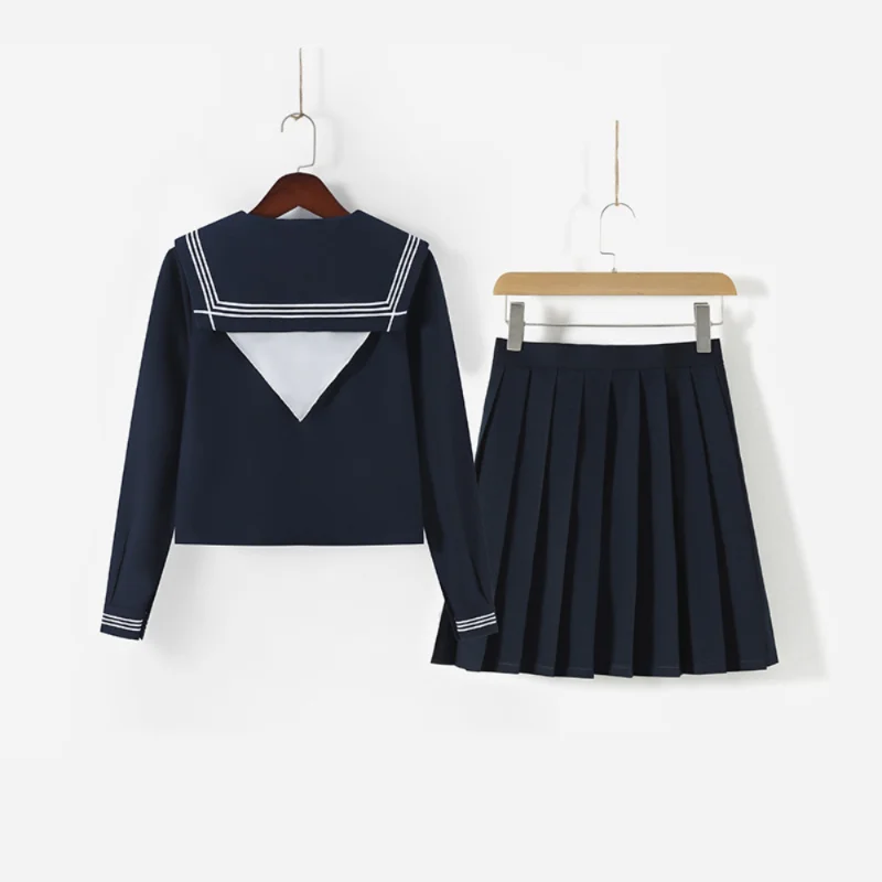 School Uniform Dress Cosplay Costume Japan Anime Girl Lady Lolita Japanese Schoolgirls Sailor Top Tie Pleated Skirt Outfit Women