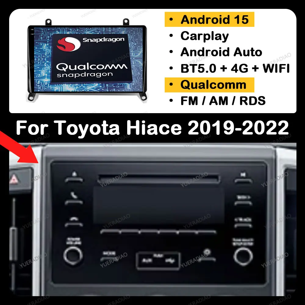 

Автомобильный радиоприемник Android 15 для Toyota Hiace H300 VI 6 GranAce I 1 2019-2022 GPS NAVI мультимедийный стерео видеоплеер BT головное устройство