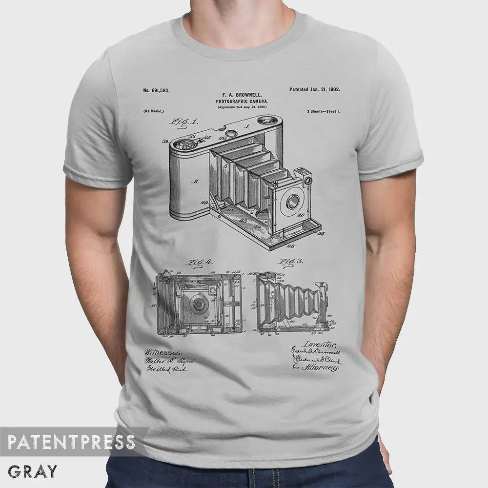 Photographic Camera T Shirt Photographer Photography Patent Mens Idea P085