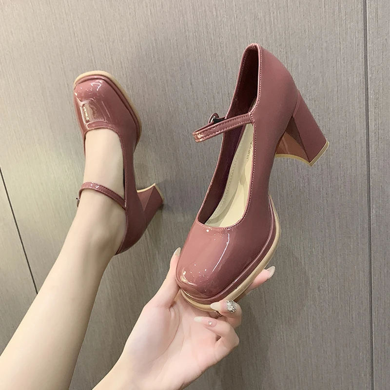 African Woman Shoe Beige High Heels Chunky Sandals 2024 Sexy Pump Burgundy 12cm Summer Block Latest Crossdressers Retro Branded