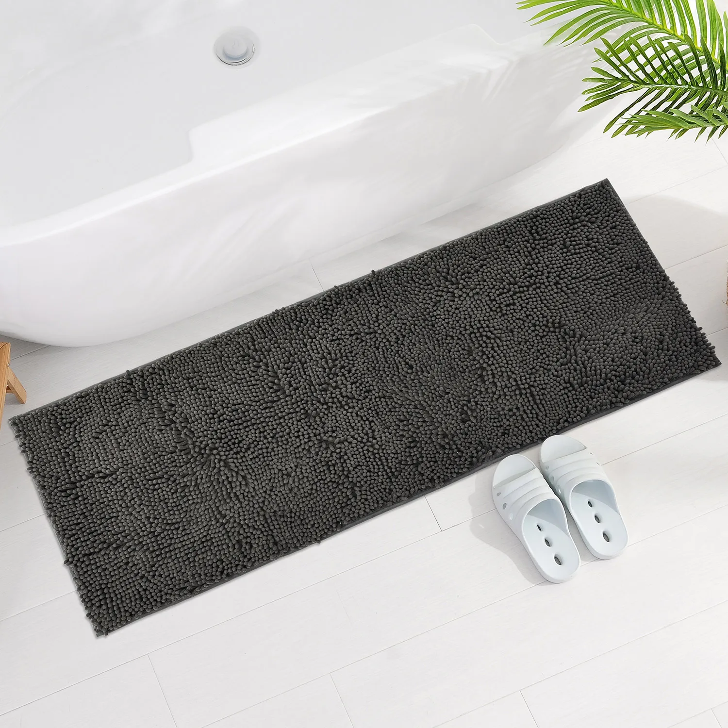 Bath mat, chenille long haired carpet, bathroom bathtub floor mat, room living room entrance, bathroom absorbent foot pad