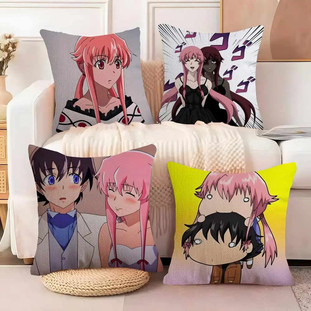 Anime The F-Future D-Diary Pillow Case Anti-dustmite Pillowcase Invisible zipper silky short plush Sofa cushion cover