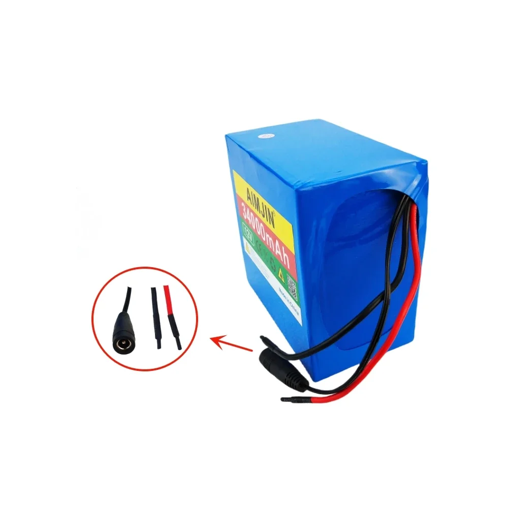 3S12P 12V 34Ah 34000mAh Rechargeable Li-Ion Battery Pack, for LED Lamp Light Solar Street Light Backup Power etc