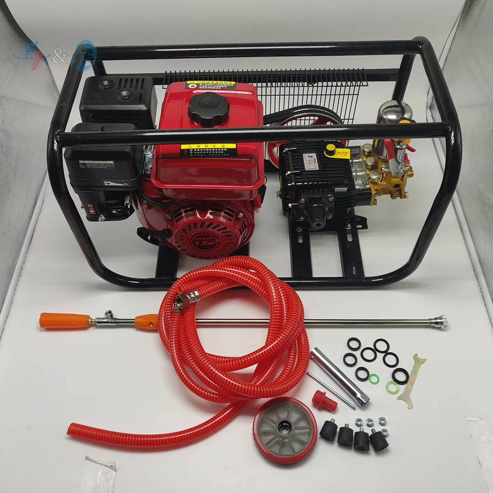 بخاخ عالي الضغط يعمل بالبنزين رباعي الأشواط مع مضخة مكبس ثلاثية الأسطوانات، آلة رش المزرعة/الأورشارد/الحديقة #2