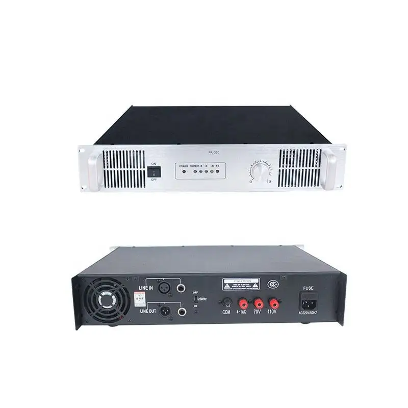 500w Portable 2U Pure Post Voltage Amplifier With 4 Unit Led Level Indication Output Short Circuit Protection