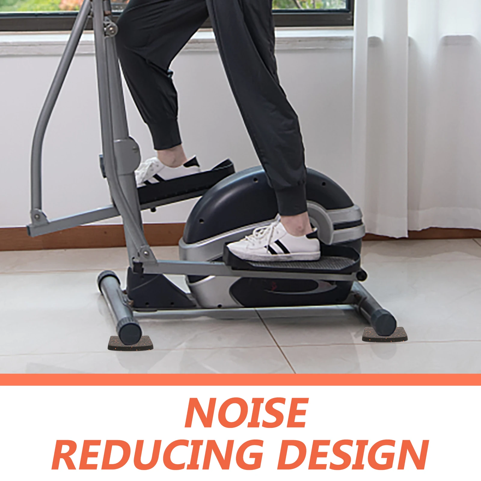 

6pcs Treadmill For Hardwood Floors Rubber Exercise Floor Mat Shock Absorbing Durable Gym Equipment Protector Under Treadmill Mat