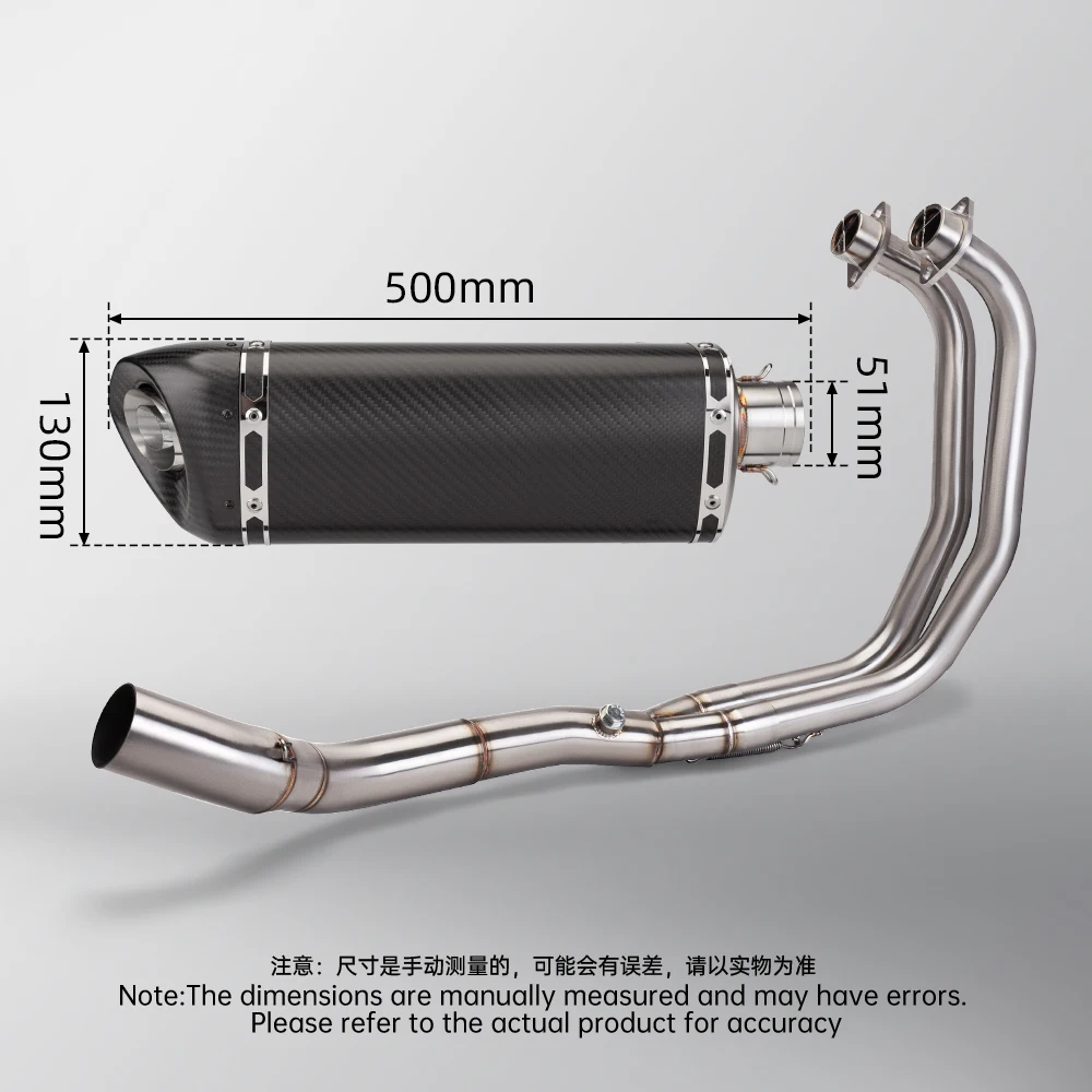 ل YZF R3R25MT03 R3 (2021-2024) دراجة نارية العادم الهروب دراجة نارية نظام كامل الأمامي والوسط ربط الأنابيب 51 مللي متر عيار