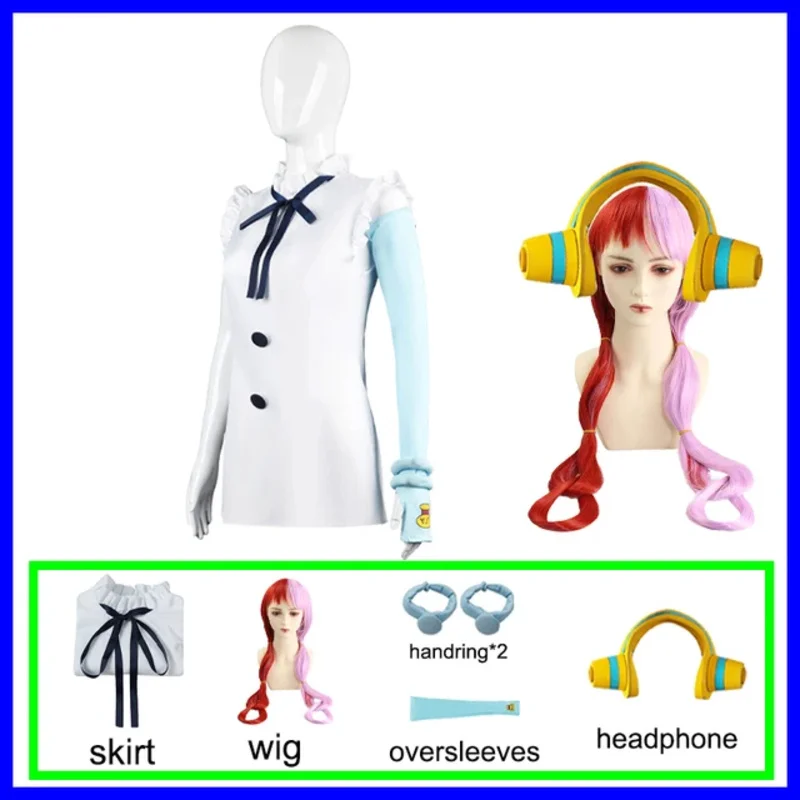New 2025 Anime Halloween costume Cosplay Costume Film Red Uta Clothes Kid Adults Wig Wing Uniform Coat Earphone Carnival Par *o*