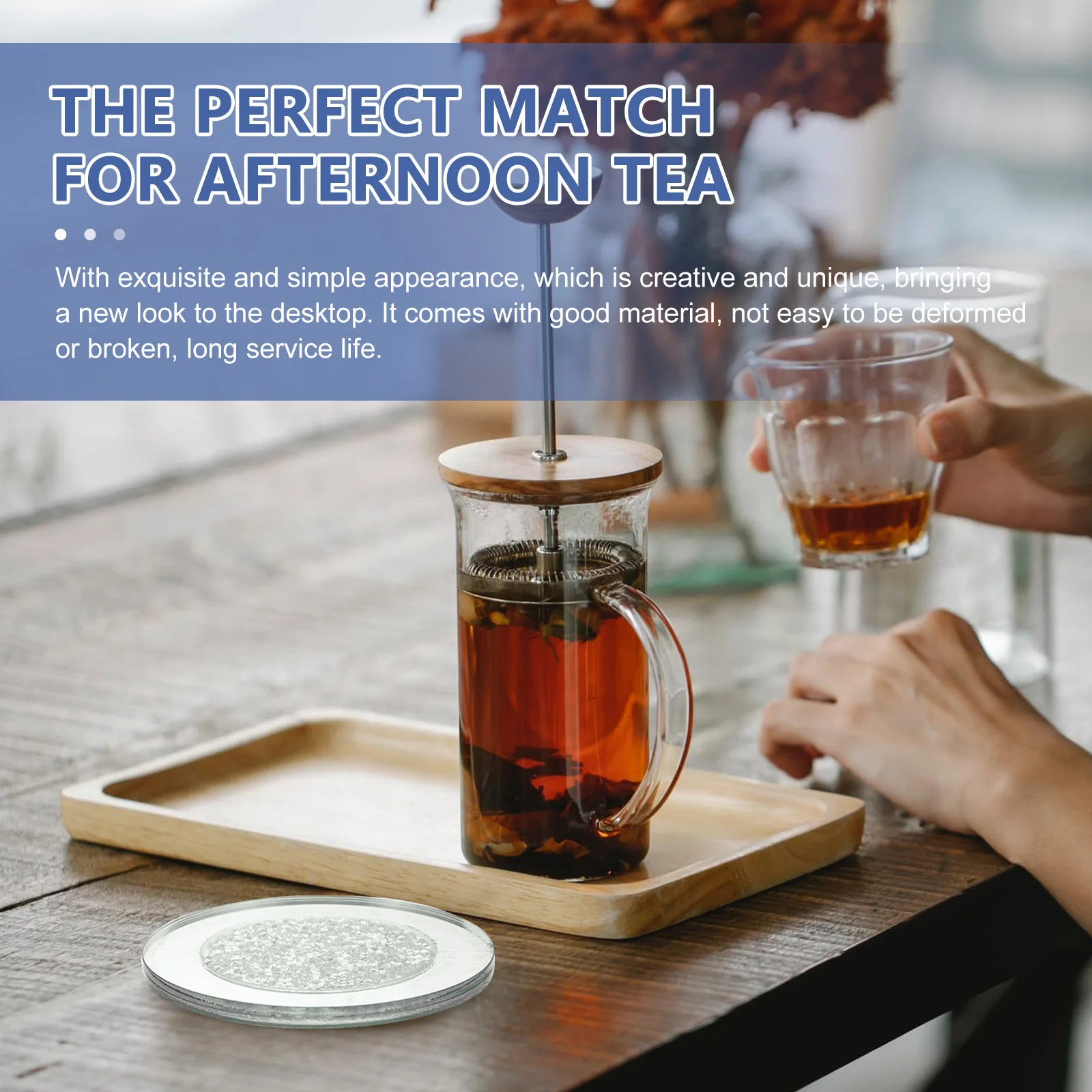 Posavasos de vidrio redondeados, tapetes para tazas con aislamiento térmico, mantel individual protector de mesa creativo para el hogar, restaurante y Bar, 4 Uds.