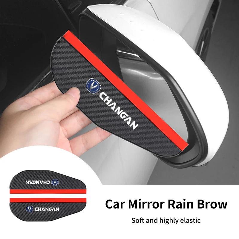 

2Pcs Car Rearview Mirror Rain Eyebrow Carbon Fibre Rain Bar Car Accessories For Changan CS75 CS35 CS55 CS15 CS85 CS95 CX70 CX20
