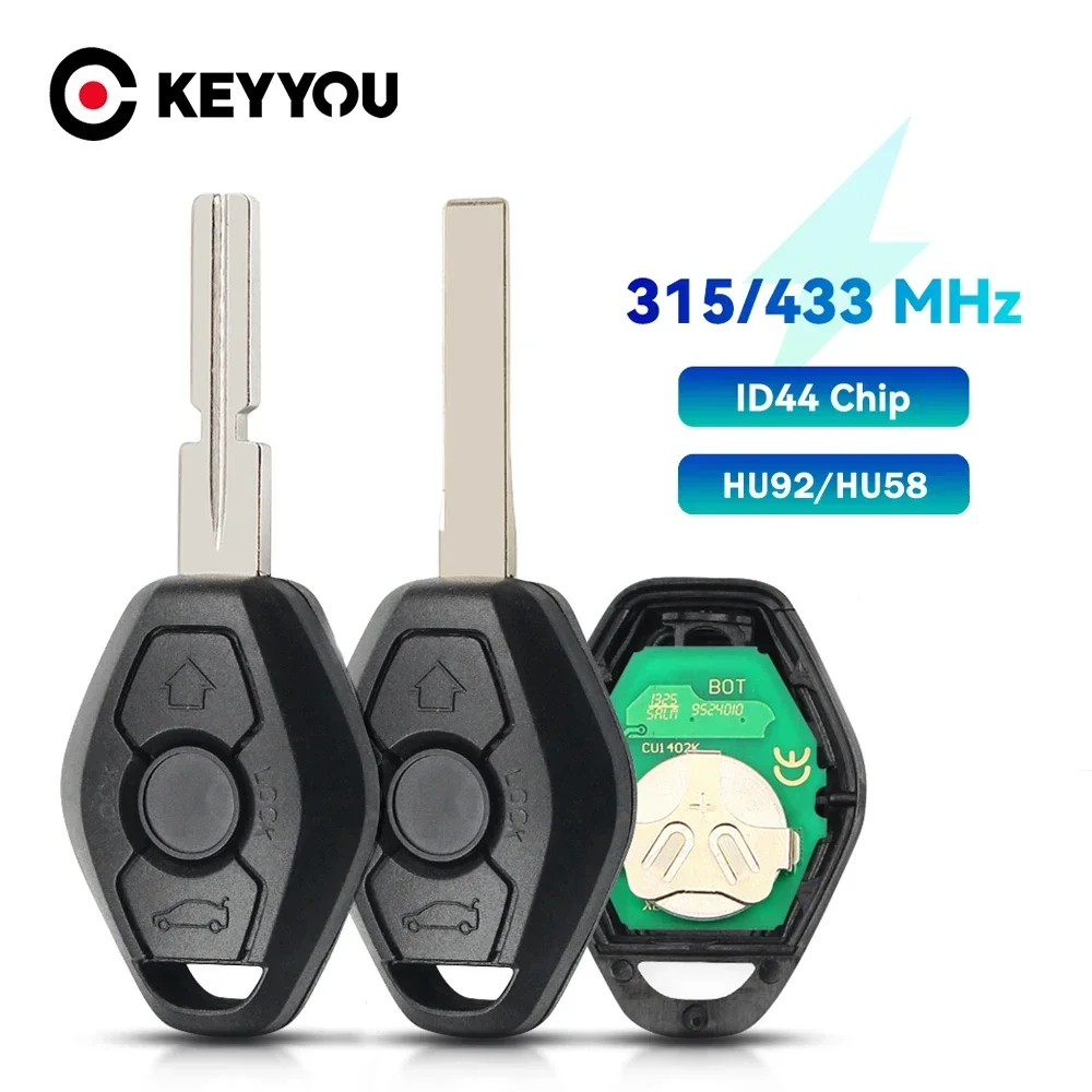 

KEYYOU EWS Sytem Car Remote Key For BMW E38 E39 E46 X3 X5 Z3 Z4 1/3/5/7 Series ID44 Chip 315/433MHz Keyless Entry