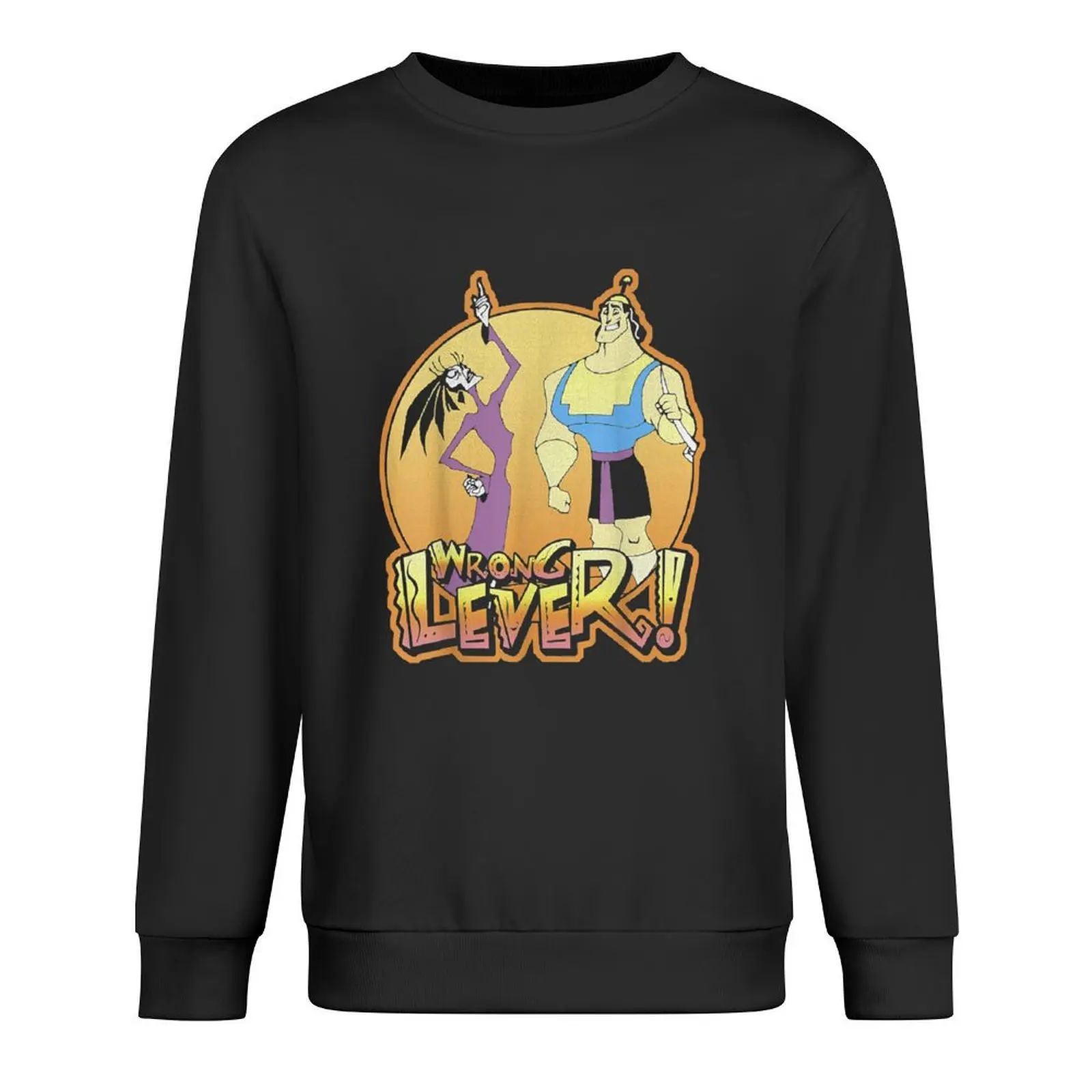 

E.New Groove Kronk And Esma Wrong Lever Pullover men's winter sweater japanese style mens clothes hooded sweatshirt