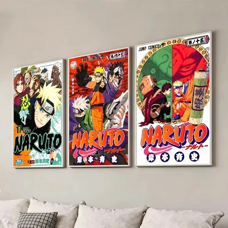 N-Naruto Anime Hot Blood Ninja Magazin-Cover Poster Leinwandgemälde für Zuhause Wohnzimmer Schlafzimmer Bar Café Wandkunst Dekoration – Detail 3