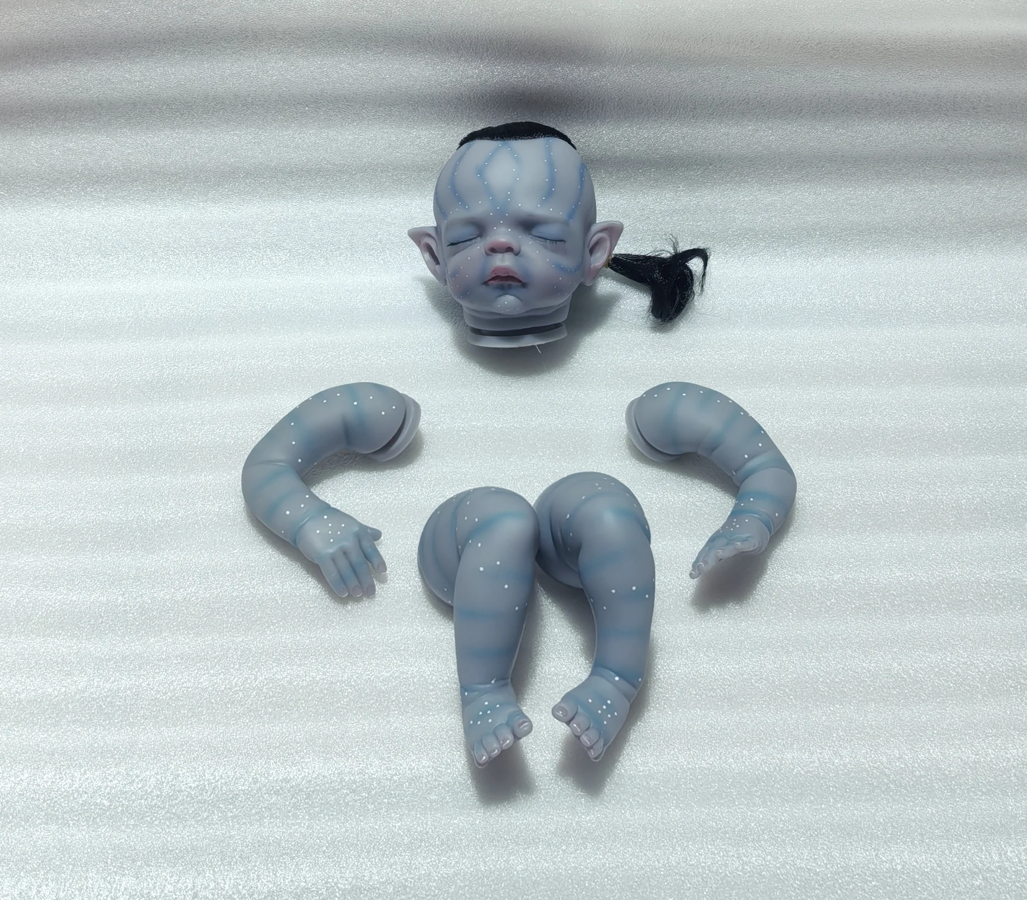 NPK 16inch Painted Avatar Doll Kit Pumpkin Woodland Lifelike Reborn DIY Toy Unfinished Doll Parts for Creative Play