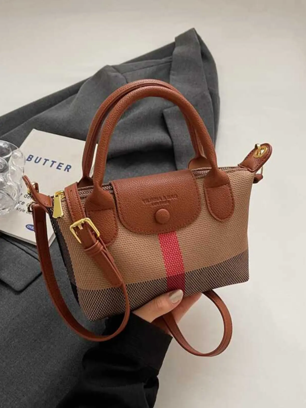 Bolsa Casual Estilosa Tipo Dumpling CITEX LV Loja Oficial Couro Genuíno Bolsa de Ombro Único Versátil E Nova 2025